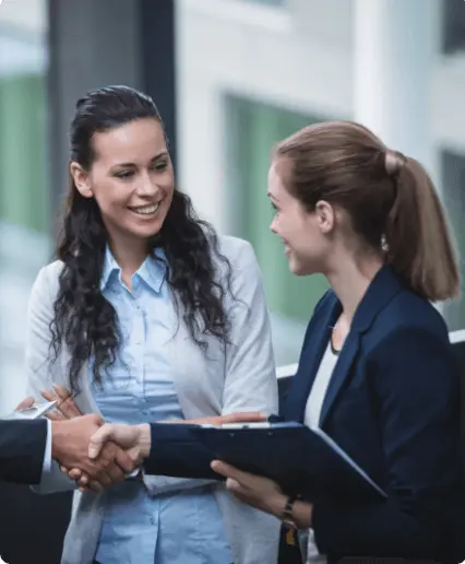 woman shaking hands